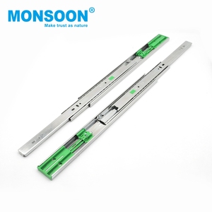 Riel Telescópico de Alta Resistencia para Muebles con Rodamientos de Bolas, Extensión Completa de 45 mm, Montaje Lateral, Deslizador de Cajón con Cierre Suave y Amortiguador Verde - Product Image 3