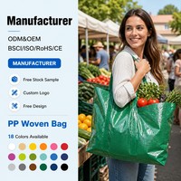 Lot de 5 sacs de courses tissés en PP, personnalisables avec logo, imperméables, réutilisables, écologiques, vente en gros, multicolores, pour courses et transport
