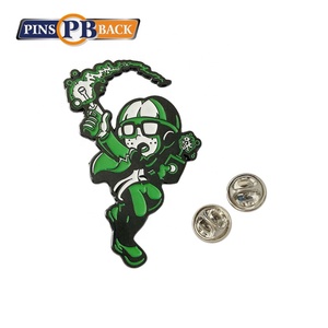 Customized cutout shape new design gold lapel pins - 2" soft enamel pins black nickel plated - Product Image 2