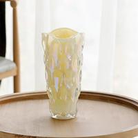 Vase en verre moderne de luxe avec fleurs en cristal colorées, hydroponique, écologique, haut, à motifs, centre de table pour la fête des pères