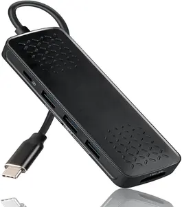Adattatore Splitter Hub di tipo C 6 in 1 con USB C PD Power USB3.0 * 3 4K HDM Jack da 3.5mm per Dock Station Tablet