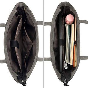 Sac pour ordinateur portable 15,4 pouces pour femme, promotionnel, léger, en polyester, avec fermeture éclair, sac fourre-tout pour le travail, mallette de bureau, noir - Product Image 4