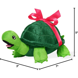 Peluche Tortue Verte Réaliste Personnalisée avec Nœud Brodé, Jouet en Peluche pour Enfants de Tous Âges - Product Image 3
