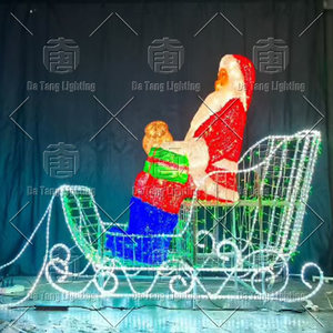 LED Christmas Sleigh Reindeer Motif Light Outdoor Holiday Decoration For Street Landscape Project - Product Image 6