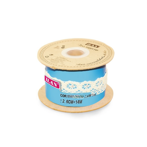 Strisce di pizzo ILAN 2,6 cm x 14 m colore crema per artigianato e decorazioni - Product Image 1