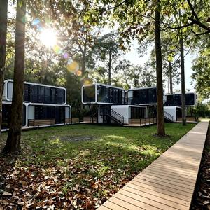 บ้านคอนเทนเนอร์สำเร็จรูปพับได้คุณภาพสูงขนาด 20 ฟุต 40 ฟุต รุ่น Apple Cabin สำหรับ Glamping Airbnb ร้านกาแฟ - Product Image 1