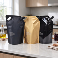 MOQ 100 pièces – Sachet Doypack personnalisé anti-humidité avec bec verseur 1L – Emballage réutilisable pour liquides (boissons, lait, shampoing)