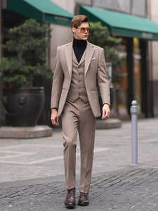 Veste de costume <span class=keywords><strong>homme</strong></span> personnalisable 2026 – Col en V élégant, taille naturelle, respirante, pour <span class=keywords><strong>mariage</strong></span>, grandes tailles, fermeture éclair - Product Image 2