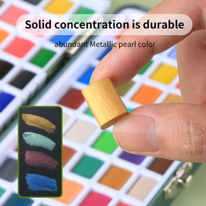 Juego de pintura de acuarela metálica con purpurina sólida de 168 colores de Giorgione con caja de lata y regalos gratis para pintura de acuarela - Product Image 4