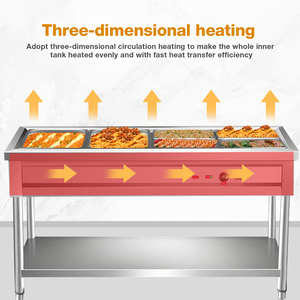 خزانة عرض طعام تجارية احترافية مع تحكم في درجة الحرارة قابل للتعديل للمطاعم والبوفيهات - Product Image 3