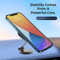 Flexible 360 °   Support de téléphone magnétique rotatif, design pliable, support de téléphone magnétique pour voiture