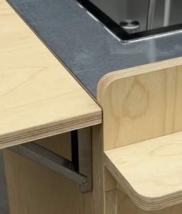 Carrito de Comida Portátil de Madera con 4 Ruedas, Carrito de Café, Barra Móvil con Ruedas, Carrito de Bebidas y Dulces para Eventos y Festivales al Aire Libre - Product Image 4