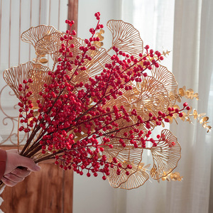 C-ABP001 <span class=keywords><strong>En</strong></span> Gros rouge artificielle pics branche fleur baies <span class=keywords><strong>en</strong></span> plastique plantes pour la décoration de noël - Product Image 1