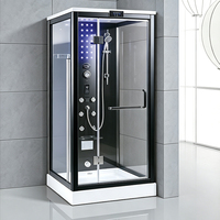 Sauna vapeur électrique pour salle de bain à domicile avec douche combinée pluie et douchette à main 12KW pour 2 personnes avec panneau de commande