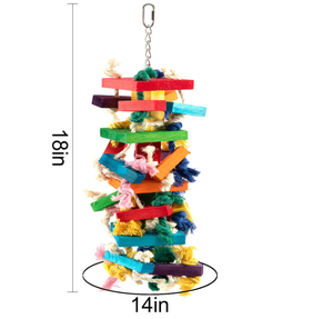 Chất Lượng Cao Màu Sắc Tự Nhiên Bằng Gỗ Vật Nuôi Lớn Chim Chew Lồng Đồ Chơi Chim Nhai Đồ Chơi Cho Vẹt Lớn - Product Image 2