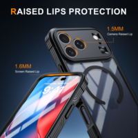 Casing Ponsel Magnetik Transparan Tiga Lapis Anti Benturan Anti Debu Anti Gores 2in1 Pelindung Bodi Penuh untuk IPhone18ProMax