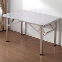 Tables de Repas Modernes Pliantes et Gain de Place, en Acier Inoxydable, avec Plateau en Époxy Anti-Corrosion, Multi-Usages pour Restaurants et Hôtels