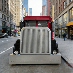 Camion de restauration mobile rouge audacieux style poids lourd avec tuyaux d'échappement chromés, climatiseur et garantie de 2 ans pour marché nocturne - Product Image 5