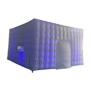 6m 19.7ft Lighted sell inflatable led cube party tents cubic night club tent inflatable