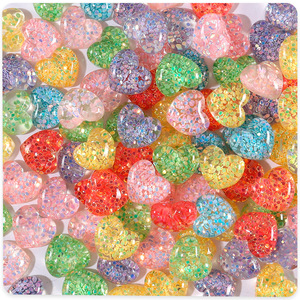 Paillettes en forme de cœur 21-30 mm, décorations en plastique pour artisanat, accessoires pour coques de téléphone DIY - Product Image 4