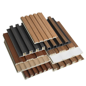 Interior Decorative WPC Fluted Wall Panel Cladding Indoor Decoration PVC Wood Plastic Composite WPC Wall Panel Board - Product Image 1