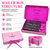 Maßgefertigte Glänzende Rosarote Pinkfarbene Wellpappe-Versandbox mit Schleifenband-Design