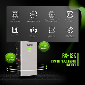 Convertisseur hybride à phase divisée RUiXU |   <span class=keywords><strong>Entrée</strong></span> PV 120V |   RX-12K |   Certifié UL1741 |   Batterie au plomb-acide/LiFePO4 |   97,6% <span class=keywords><strong>d</strong></span>'efficacité - Product Image 4