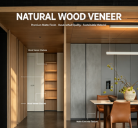 Meubles de cuisine de luxe modernes, îlot de cuisine sur mesure, finition placage bois, fermeture amortie, rangement haut, cuisine entièrement équipée