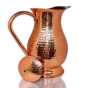 Pichet à eau en cuivre martelé fait main 1,7 L – Carafe classique écologique pour bière, vin, boissons – Idéal pour les mariages et les fêtes – Conception durable - Product Image 6