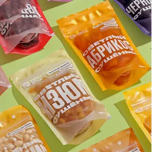 Sac d'emballage alimentaire refermable Ziplock Doypack Snack Stand Up Pouches Emballage Sac à fermeture éclair pour fruits secs