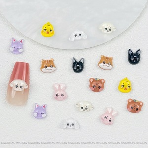 TSZS Kawaii Résine Mini Animal Nail Charms Lapin Renard Chiot Ours Canard Conception Nail Décoration 3D Flatback DIY Nail Strass - Product Image 2