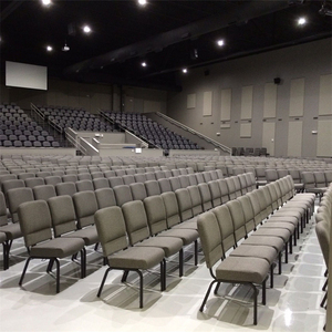 Sillas Metálicas para Auditorio al por Mayor con Cadena y Cojines para Iglesia, Apilables para Cines, Escuelas y Teatros - Product Image 1
