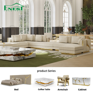 Divano Modulare di Lusso <span class=keywords><strong>Italiano</strong></span> a 7 Posti, Sofà in Tessuto Imbottito di Alta Gamma per Villa e Hotel, Soluzione Completa per Arredamento - Product Image 4