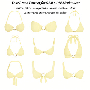 Costume da Bagno Bikini a Triangolo con Laccetti e Volant, Personalizzabile OEM con Logo, <span class=keywords><strong>Micro</strong></span> Perizoma Due Pezzi - Product Image 5
