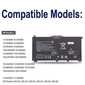 Batterie d'ordinateur portable HT03XL 41,7 Wh de remplacement en gros pour HP Pavilion 14-CE 15-CS 15-DW CE RoHS Premium Kobalt - Product Image 3