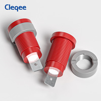 Adaptateur de borne de montage sur panneau femelle Cleqee P40018A pour connecteurs banane de 4 mm