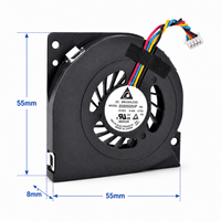 Delta BSB05505HP-SM 5V 0,4A Kipas Blower PWM 4-Kawat 55X55X8Mm 5300RPM Kipas Pendingin 55Mm Blower CPU Tanpa Sikat untuk NUC BRIX PC
