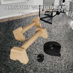 ArtSport Barras Paralelas Ergonómicas de Madera para Flexiones, Entrenamiento de Calistenia, Uso en Interiores y Exteriores - Product Image 2