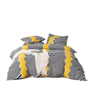 Gaya Nordic Tempat Tidur Cetak Geometris Eksotis Gaya Bohemian Pengamplasan 100% Microfiber 3 Buah Set Selimut Penutup Tempat Tidur