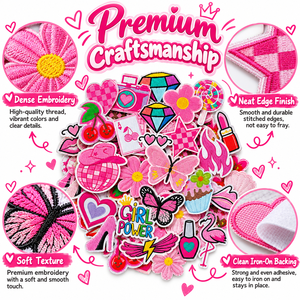 Lot de patchs brodés mignons pour filles, motifs Cœur, Nœud, Couronne, à thermocoller ou à <span class=keywords><strong>coudre</strong></span> pour vestes, sacs, décoration DIY, patchs de créateur - Product Image 3