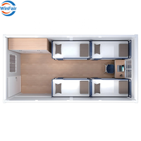 Maison conteneur pliable WinFair Corée 20 pieds, mini-maison modulaire avec couleur personnalisée pour dortoir de chantier