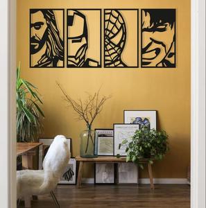 Avengers Face ritratti Set Geometric Framed supereroi Wall Decor Spiderman <span class=keywords><strong>Thor</strong></span> Hulk Ironman Wall Hanging Wall Arts - Product Image 4
