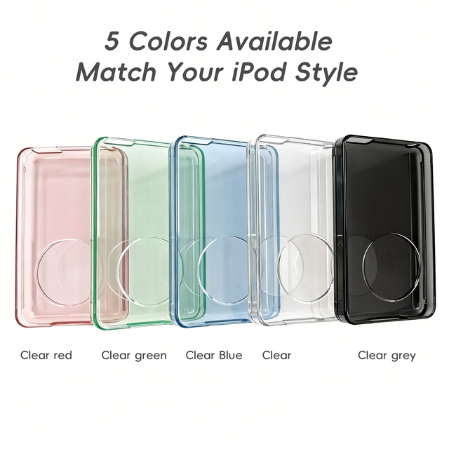 Thick Version Clear Black Green Blue Red Hard Protective Case Cover for iPod 5th 5.5th Video 60GB 80GB 6th Classic 160GB