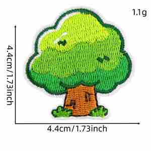Patch thermocollant brodé à l'effigie de paysages mignons sur le thème du voyage : Soleil, Montgolfière, Arbre, Avion - Product Image 4