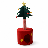 Tour pour chat en forme de sapin de Noël, mignonne et compacte, avec condo rond en peluche et griffoir en sisal, idéale pour les petits chats, vente en gros, OEM ODM