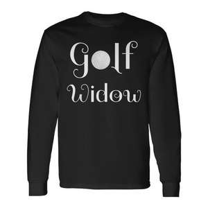 Camiseta de manga larga Golf Widow de algodón negro unisex para adultos talla S M L XL XXL - Product Image 1