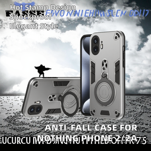 เคสโทรศัพท์แบบวงแหวนแม่เหล็ก Armor Design สำหรับ iPhone วัสดุ TPU PC ป้องกันพร้อมที่จับ ดีไซน์เคลือบเงา - Product Image 2