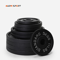 Ensemble de plaques de poids en fonte en gros pour usine, avec trous de 2 pouces, poids standard de 1,25, 2,5, 5, 10, 15, 20, 25 kg, double unité (KG/LBS), pour salle de sport commerciale, OEM