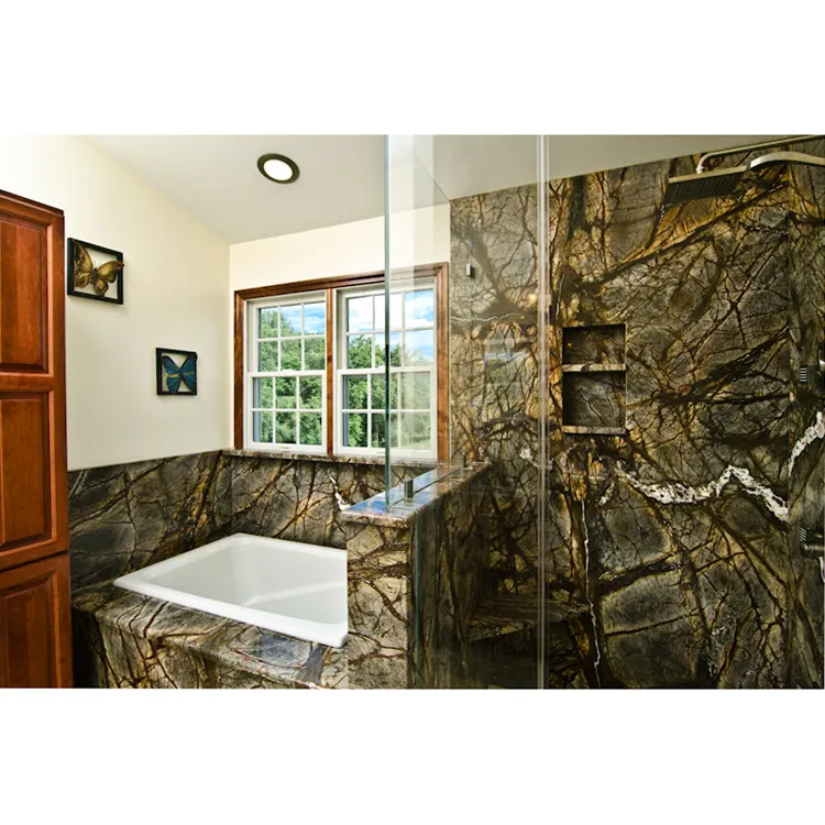 Indian Rain Forest Green Marble Slabs Price For Countertops