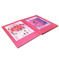 Rose personnalisé couverture en cuir 4 vues 3 panneaux de menu MENÉ pour A4 inserts rechargeable LED menu pour hôtel restaurant